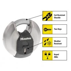 Master Lock Heavy Duty Outdoor Shrouded Padlock with Key, 2-3/4 in. Wide, 2 Pack -Safety & Security Tools Sales Shop master lock padlocks m40xtccsen 4f 1000