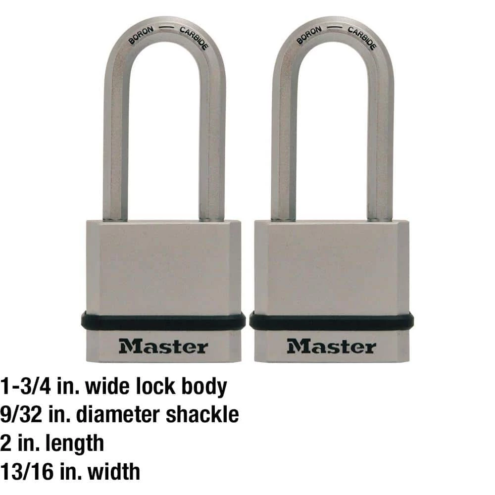 Master Lock Heavy Duty Outdoor Padlock with Key, 1-3/4 in. Wide, 2 Pack 8 Master Lock Heavy Duty Outdoor Padlock with Key, 1-3/4 in. Wide, 2 Pack - Image 6
