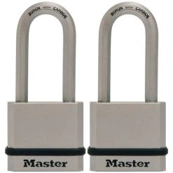 Master Lock Heavy Duty Outdoor Padlock with Key, 1-3/4 in. Wide, 2 Pack