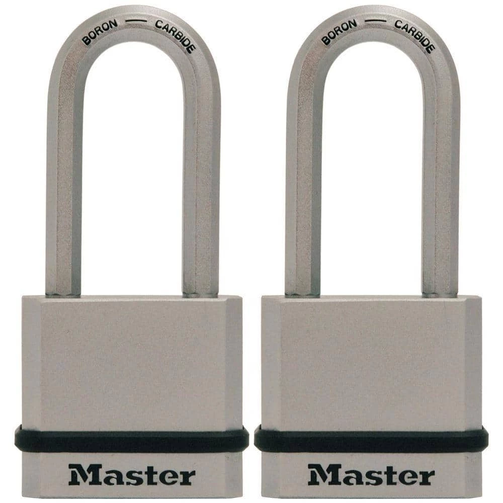Master Lock Heavy Duty Outdoor Padlock with Key, 1-3/4 in. Wide, 2 Pack 3 Master Lock Heavy Duty Outdoor Padlock with Key, 1-3/4 in. Wide, 2 Pack
