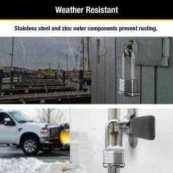 Master Lock Heavy Duty Outdoor Padlock with Key, 2 in. Wide, 2-1/2 in. Shackle 9 Master Lock Heavy Duty Outdoor Padlock with Key, 2 in. Wide, 2-1/2 in. Shackle -Safety & Security Tools Sales Shop master lock padlocks m5xkadljccsen e1 1000