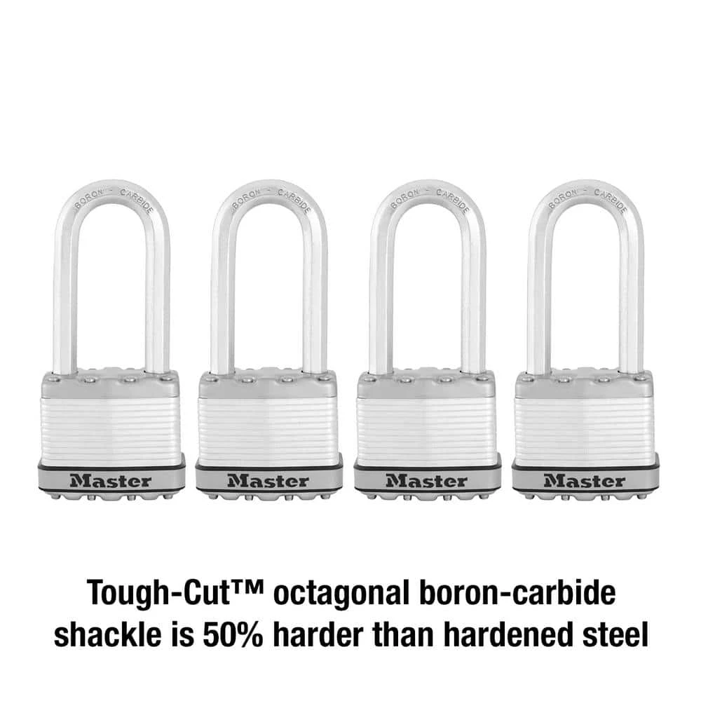 Master Lock Heavy Duty Outdoor Padlock with Key, 2 in. Wide, 2-1/2 in. Shackle, 4 Pack 4 Master Lock Heavy Duty Outdoor Padlock with Key, 2 in. Wide, 2-1/2 in. Shackle, 4 Pack - Image 2