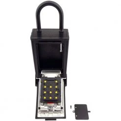 NUSET Key/Card Storage Push Button Combination Lockbox with Hanging Shackle, Black -Safety & Security Tools Sales Shop nuset padlocks 2080 3 c3 1000