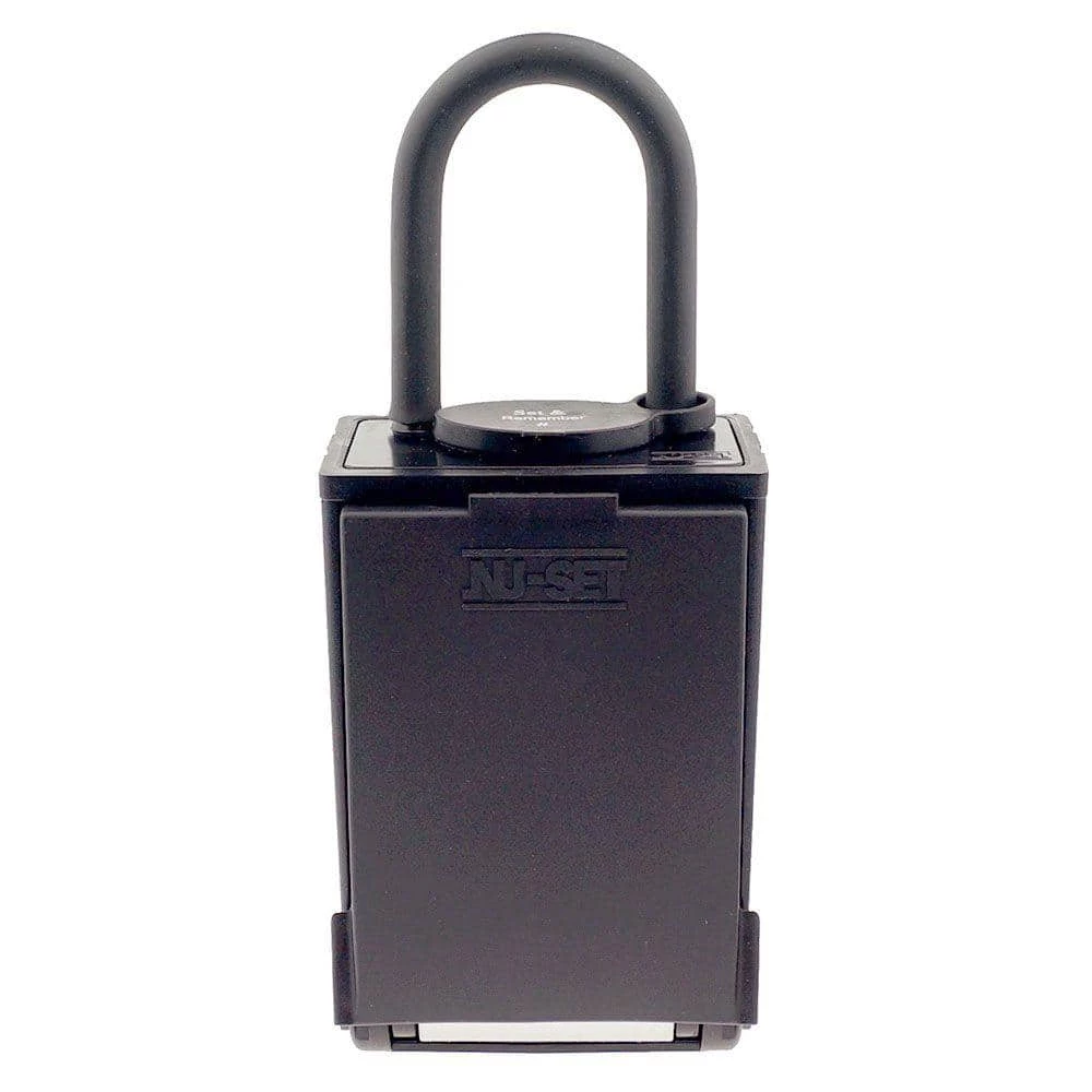 NUSET Key/Card Storage Push Button Lockbox with Combination Locking Shackle, Black 5 NUSET Key/Card Storage Push Button Lockbox with Combination Locking Shackle, Black - Image 3