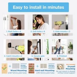 Perma Child Safety 33 in. H Outdoor Retractable Gate, Extra Wide, Gray -Safety & Security Tools Sales Shop perma child safety baby gates 2741 76 1000