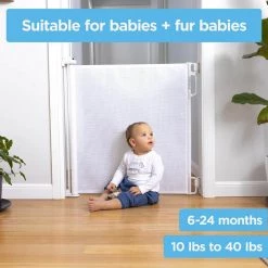 Perma Child Safety 33 in. H Extra Wide Indoor/Outdoor Retractable Gate, Extra Wide, White -Safety & Security Tools Sales Shop perma child safety baby gates 755 1f 1000