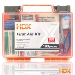 HDX 180-Piece, 25-Person Plastic OSHA First Aid Kit -Safety & Security Tools Sales Shop reds pinks hdx first aid kits 59619 c3 1000 1