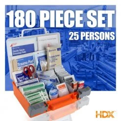 HDX 180-Piece, 25-Person Plastic OSHA First Aid Kit -Safety & Security Tools Sales Shop reds pinks hdx first aid kits 59619 fa 1000 1