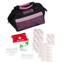Stalwart 55-Piece Pink Emergency Roadside Kit with Travel Bag -Safety & Security Tools Sales Shop reds pinks stalwart first aid kits 75 emg2053 4f 1000