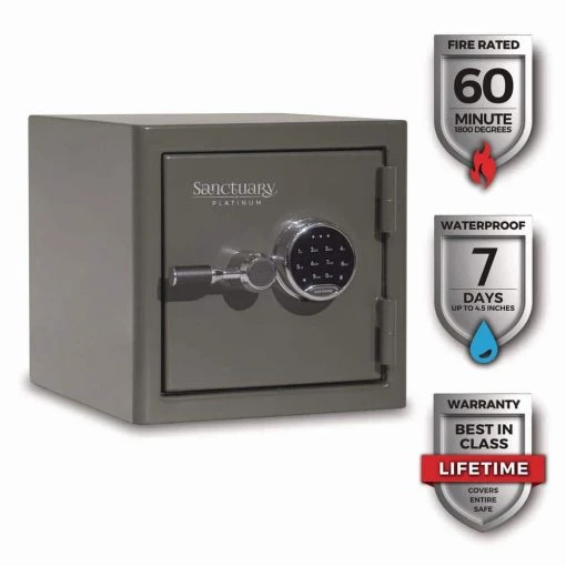 SANCTUARY Small Fire and Waterproof Home and Office Vault -Safety & Security Tools Sales Shop sanctuary home safes sa h2 64 1000