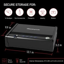 SentrySafe Quick Access Biometric Pistol Safe with Lights -Safety & Security Tools Sales Shop sentrysafe handgun safes qap1blx 76 1000
