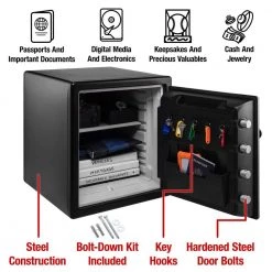 SentrySafe 1.2 cu. ft. Fireproof & Waterproof Safe with Dial Combination Lock -Safety & Security Tools Sales Shop sentrysafe home safes sfw123csblk 4f 1000