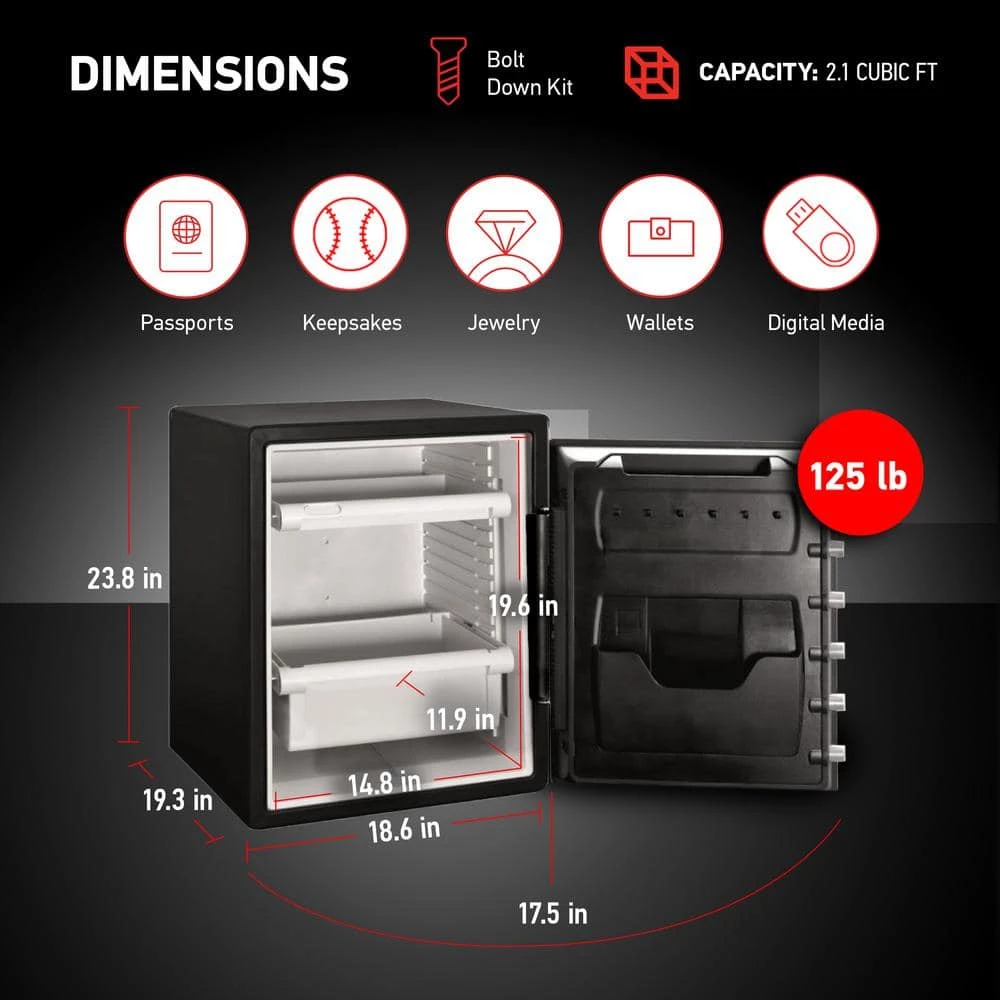 SentrySafe 2.0 cu. ft. Fireproof and Waterproof Safe with Touchscreen Combination Lock 4 SentrySafe 2.0 cu. ft. Fireproof and Waterproof Safe with Touchscreen Combination Lock - Image 2