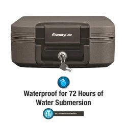 SentrySafe 0.28 cu. ft. Fireproof & Waterproof Safe Box -Safety & Security Tools Sales Shop sentrysafe safe boxes chw20201 1f 1000