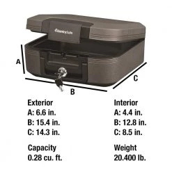 SentrySafe 0.28 cu. ft. Fireproof & Waterproof Safe Box -Safety & Security Tools Sales Shop sentrysafe safe boxes chw20201 44 1000