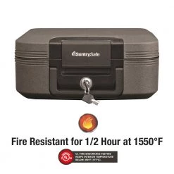 SentrySafe 0.28 cu. ft. Fireproof & Waterproof Safe Box -Safety & Security Tools Sales Shop sentrysafe safe boxes chw20201 4f 1000