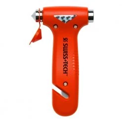 Swiss+Tech BodyGard Auto Emergency Hammer Escape Tool with Glass Breaker, 3-in-1, Orange in Color