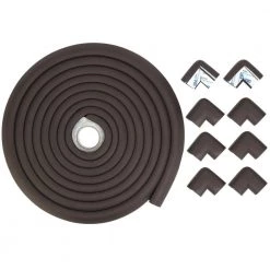 JOOL BABY PRODUCTS Corner and Edge Guards, Child Safety Soft Foam Furniture, Table Bumpers, Adhesive, 18 ft. Edge + 8 Corner, Jool Baby