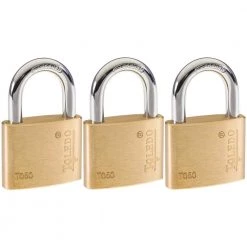 TOLEDO Brass Keyed Padlock (3-Pack)