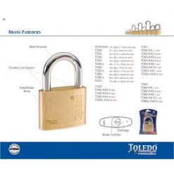 TOLEDO Brass Keyed Padlock (4-Pack) 9 TOLEDO Brass Keyed Padlock (4-Pack) -Safety & Security Tools Sales Shop toledo padlocks to50ka4 d4 1000