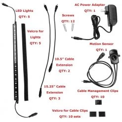 Tracker Safe LED Light Kit with Motion Sensor and Five 12 in. Wands -Safety & Security Tools Sales Shop tracker safe safe accessories lk5000 4f 1000