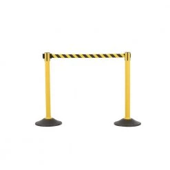 USW US Weight Sentinel Yellow Stanchion with 6.5 ft. Chevron Yellow/Black Retractable Belt (2-Pack)