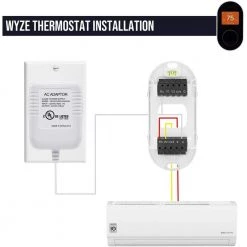 Wasserstein 24-Volt Transformer and C-Wire Adapter for Google Nest Thermostat, Learning Thermostat, Thermostat E and Wyze Thermostat -Safety & Security Tools Sales Shop wasserstein home safety accessories 24vadapter25ftwhtusa fa 1000