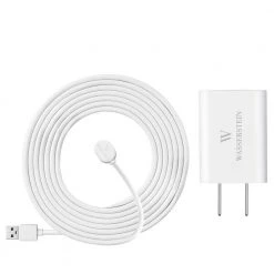 Wasserstein Arlo Ultra/Ultra 2 and Pro 3/Pro 4 Outdoor 16 ft. White Magnetic Charging Cable with Quick Charge Power Adapter (2-Pack) 12 Wasserstein Arlo Ultra/Ultra 2 and Pro 3/Pro 4 Outdoor 16 ft. White Magnetic Charging Cable with Quick Charge Power Adapter (2-Pack) -Safety & Security Tools Sales Shop wasserstein home safety accessories arloultraoutcaqc16ftwht2pusn 1f 1000