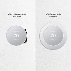 Wasserstein 5.25 in. White Wall Plate Cover for Google Nest Thermostat 2020 - Elegant Mounting for Your Google Nest Thermostat -Safety & Security Tools Sales Shop wasserstein home safety accessories googlenestwallpltsnowus 4f 1000