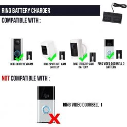 Wasserstein Charging Station for the Rechargeable Batteries for Ring Spotlight Cam Battery, Video Doorbell, Stick Up Cam Battery -Safety & Security Tools Sales Shop wasserstein home safety accessories ringbatcharusa 76 1000