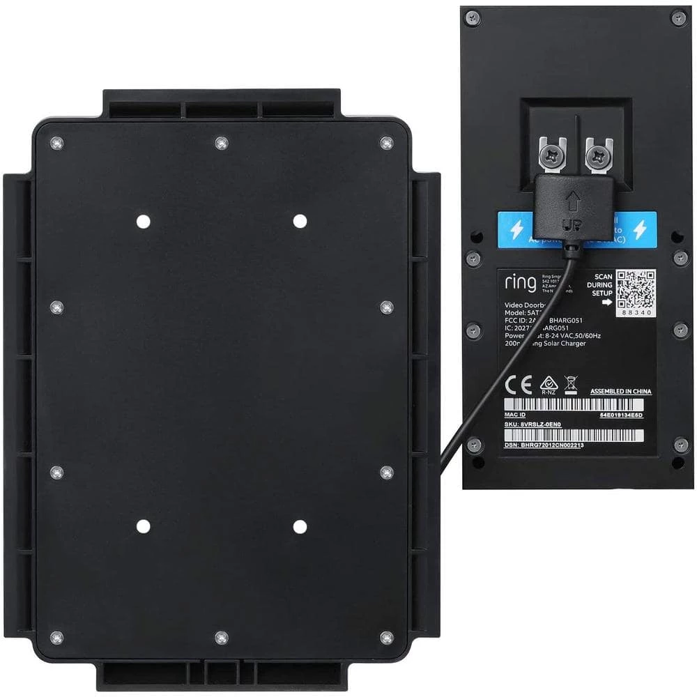 Wasserstein Black Solar Charger Mount for Ring Video Doorbell 3, 3 Plus and 4 - Power Your Ring Doorbell (5-Volt 0.6-Watt) 5 Wasserstein Black Solar Charger Mount for Ring Video Doorbell 3, 3 Plus and 4 - Power Your Ring Doorbell (5-Volt 0.6-Watt) - Image 3