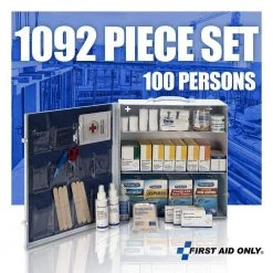 First Aid Only 3-Shelf 100-Person Metal Cabinet, OSHA, First Aid Kit (1092-Piece) -Safety & Security Tools Sales Shop whites first aid only first aid kits 247 o p 76 1000
